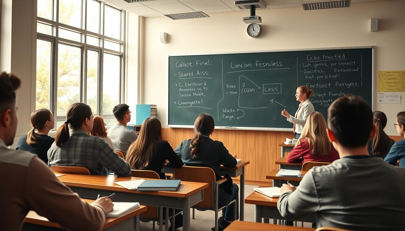 Student using learning strategies while studying