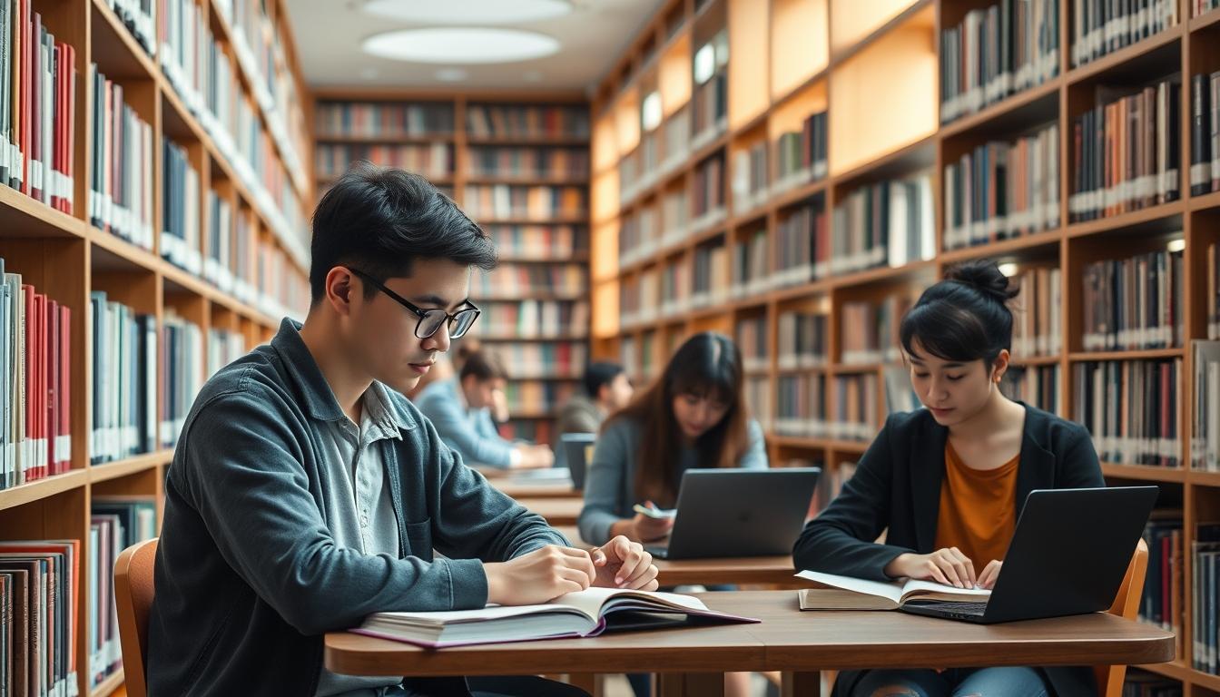 Students collaborating in study space