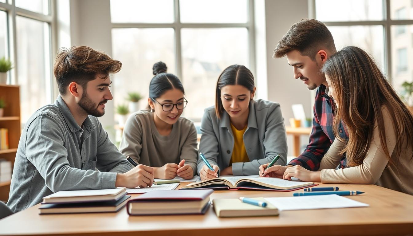 Students working in research laboratory